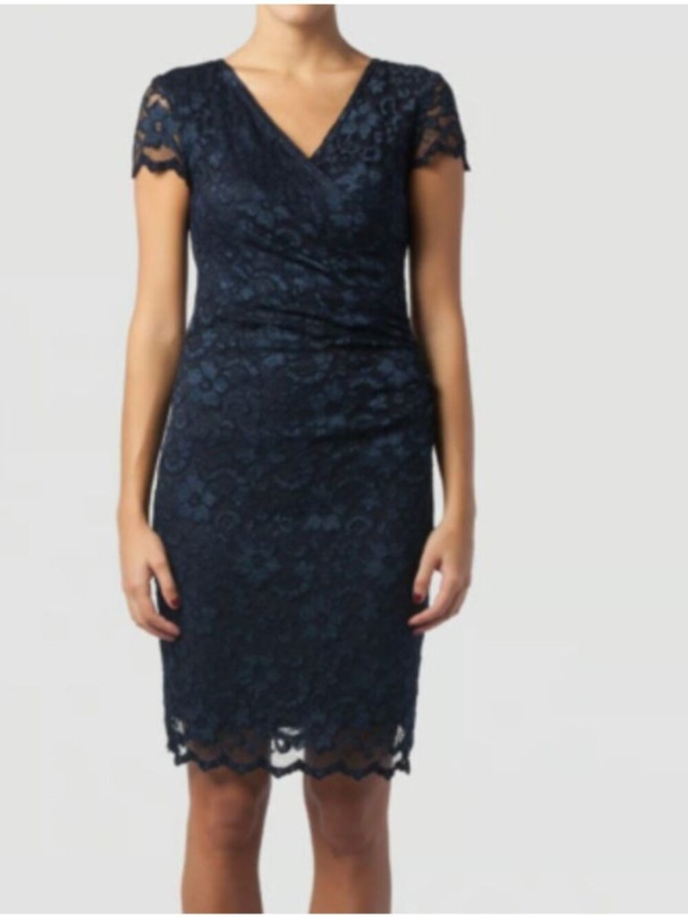 JOSEPH RIBKOFF  Midnight Blue Lace Dress size 8‎